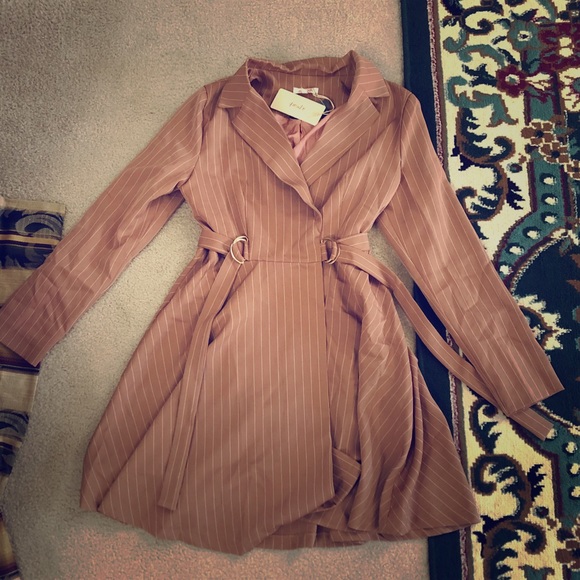 Forever 21 Dresses & Skirts - NWT Pink/Mauve Pinstripe Wrap Dress